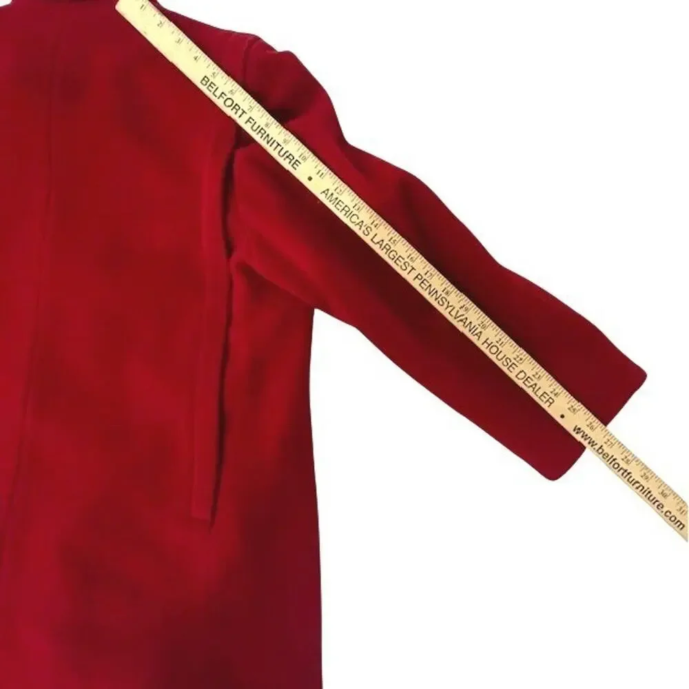 Forecaster Red Wool Coat Women's 10 Elegant Minimalist Quiet Luxury Outerwear